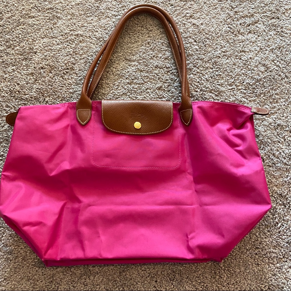LONGCHAMP Le Pilage Large Tote in Pink.